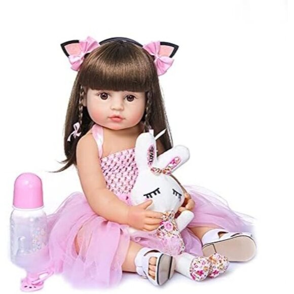 ❤️ Full Body Silicone Vinyl Flexibl Anatomically Correct Newborn Doll Girl - Picture 2 of 2